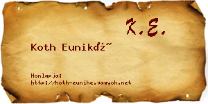 Koth Euniké névjegykártya
